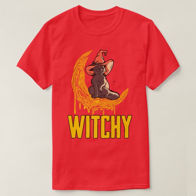 Manar Witchy Witches Broom Witchcraft Witch Klocko T Shirt (Design framsida)