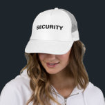Manar Women Anpassningsbar Bold Text Security Unis Keps<br><div class="desc">Lägg till Logotyp för stora stora fet teckensnittstext här Manarna med modern Elegant Kvinnor i Unisex Security Member Black White Baseball Cap / Truckerkeps.</div>