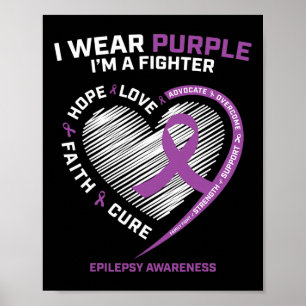 Manar Women Kids I Bära Lila Im a Fighter Epilepsi Poster