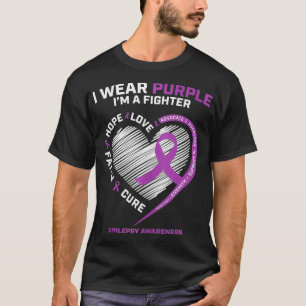 Manar Women Kids I Bära Lila Im a Fighter Epilepsi T Shirt