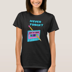 Manar Women Retro 1980's Cassette Tape Gen X Aldri T Shirt