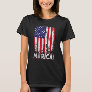 Manar Women Retro Usa Vintage Merica American Flag T Shirt