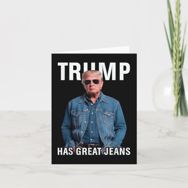 Manar Women Trump har Underbart Jeans Funny Meme Kort (Framsida)