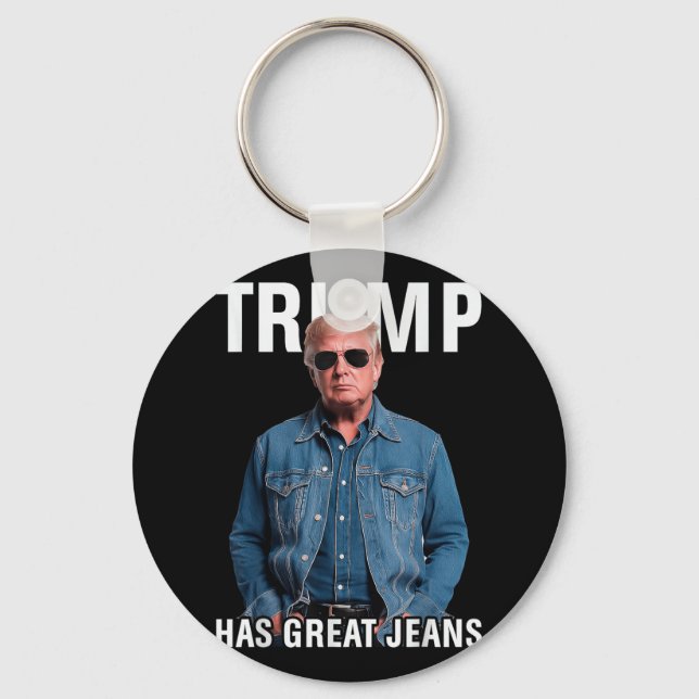 Manar Women Trump har Underbart Jeans Funny Meme Nyckelring (Framsida)