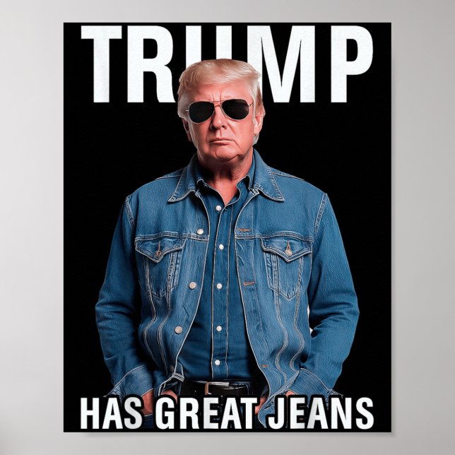 Manar Women Trump har Underbart Jeans Funny Meme Poster (Framsidan)