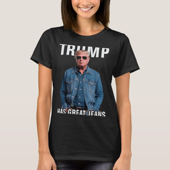 Manar Women Trump har Underbart Jeans Funny Meme T Shirt (Framsida)