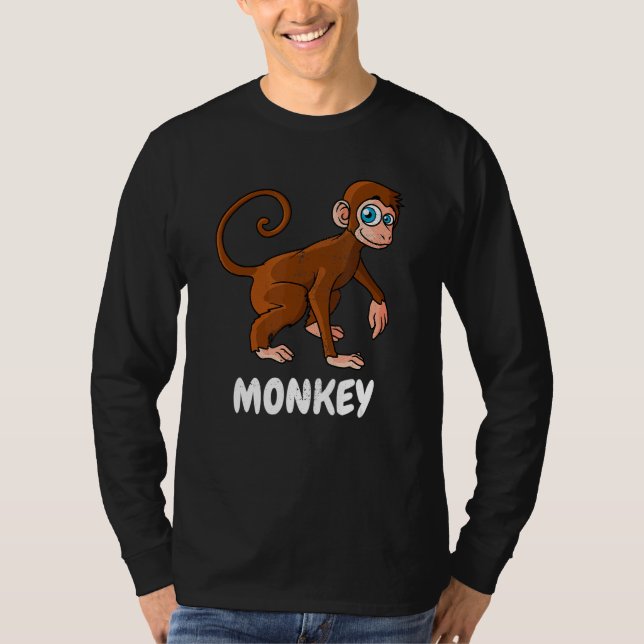 Manar Women Zoo Animal Monkey T Shirt (Framsida)