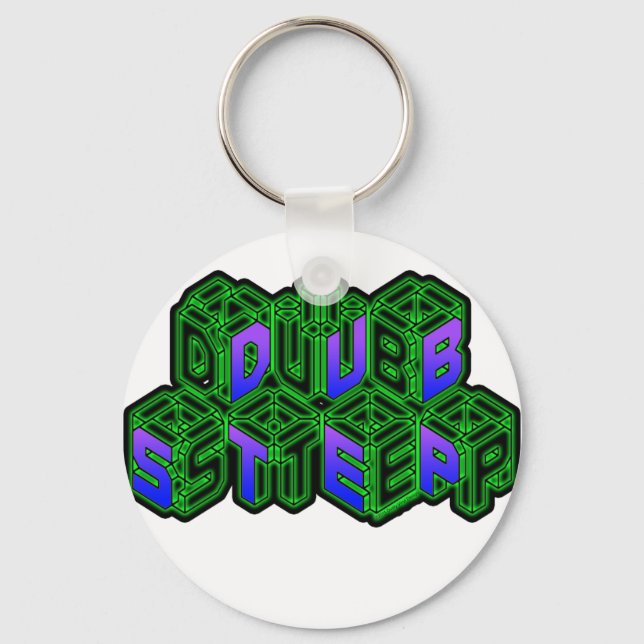Manar Womens 3D Neon Cubes logotyp DUBSTEP Nyckelring (Framsida)