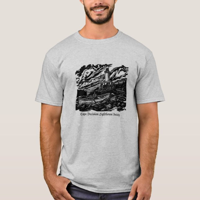 Manar Woodblock Logotyp T-Shirt - Grått (Framsida)