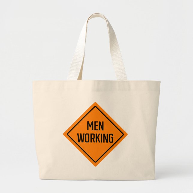 Manar Working Sign Jumbo Tote Bag Tygkasse (Framsidan)