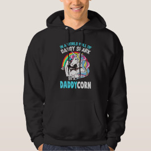 Manar World Fullt of Pappa Shark är en Daddycorn F Hoodie