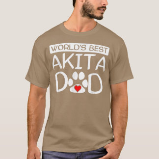 Manar World's Best Akita Pappa Hundägare Paw Print T Shirt