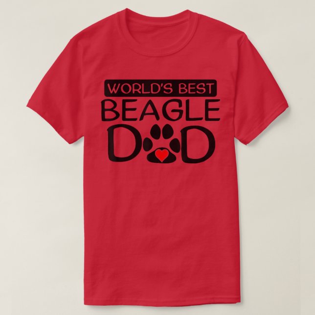 Manar World's Best Beagle Pappa Hundägare Paw Prin T Shirt (Design framsida)