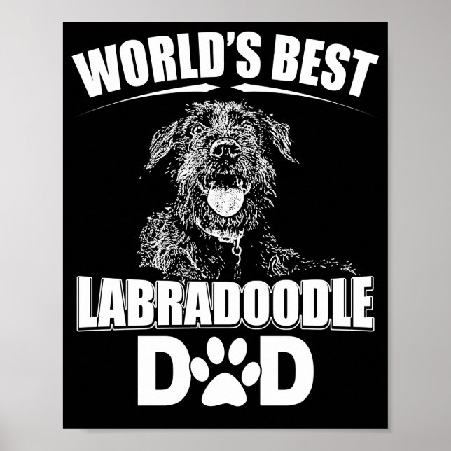 Manar World's Best Labradoodle Pappa Hundägare Poster (Framsidan)