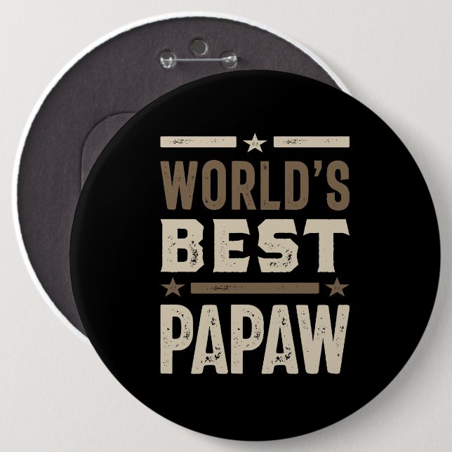 Manar World's Best Papaw Grandpa Gift Knapp (Framsida & baksida)