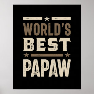 Manar World's Best Papaw Grandpa Gift Poster