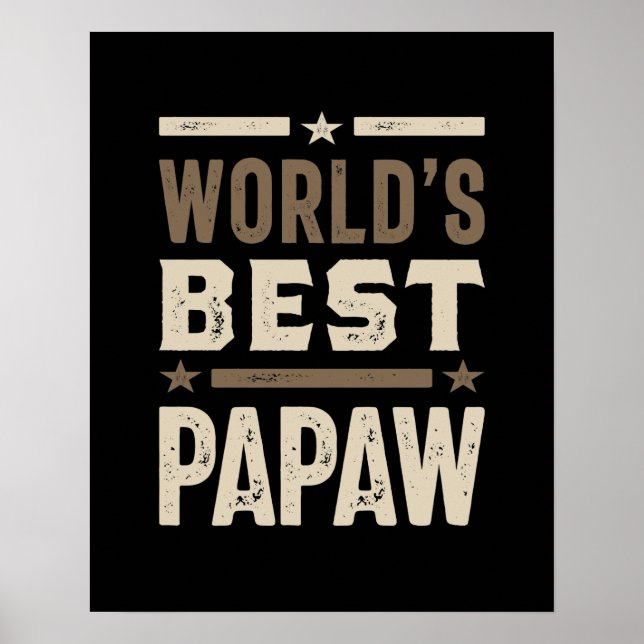 Manar World's Best Papaw Grandpa Gift Poster (Framsidan)