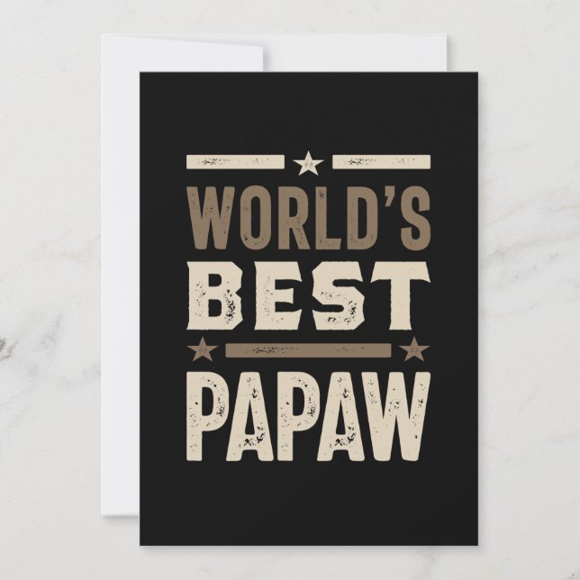 Manar World's Best Papaw Grandpa Gift Tack Kort (Framsida)
