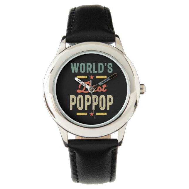 Manar World's Best PopPop Far Grandpa Gift Armbandsur (Framsida)