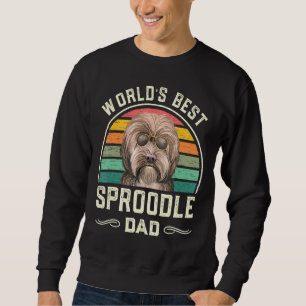 Manar Worlds Best Sproodle Pappa Vintage Hund Papp Lång Ärmad Tröja