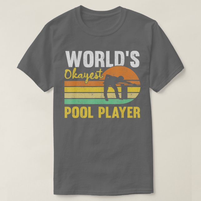 Manar Worlds Okayest Bassäng Player Retro Funny Bi T Shirt (Design framsida)