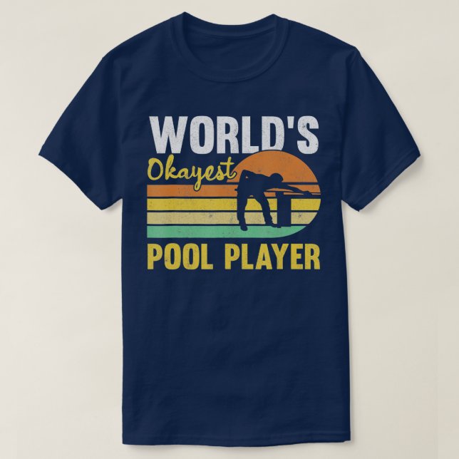 Manar Worlds Okayest Bassäng Player Retro Funny Bi T Shirt (Design framsida)