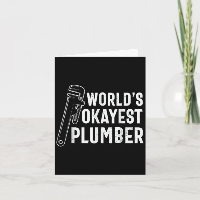 Manar Worlds Okayest Plumber Funny Plumber Citat P Kort (Framsida)