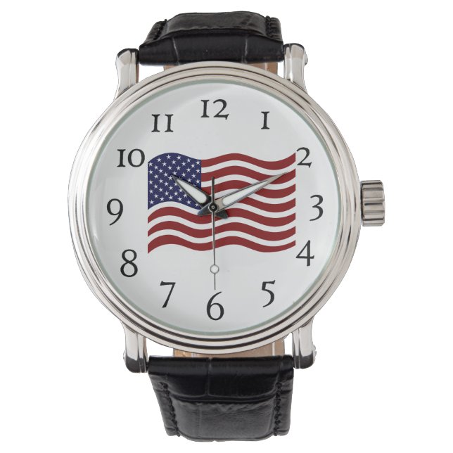 Manar Wrist Watch - Amerikanska Flagga Armbandsur (Framsida)