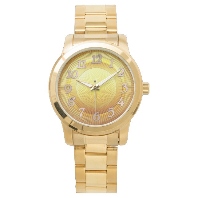 Manar wristwatch Golden English number Armbandsur (Framsida)