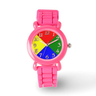Manar Wristwatch lila,red och grönt & rosa bälte Armbandsur