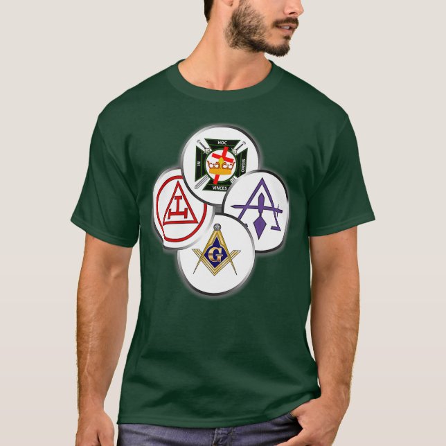 Manar York Rite Mason Circles Masonic T Shirt (Framsida)