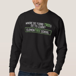 Manar Young Träd Elementree School Joke Far D Lång Ärmad Tröja