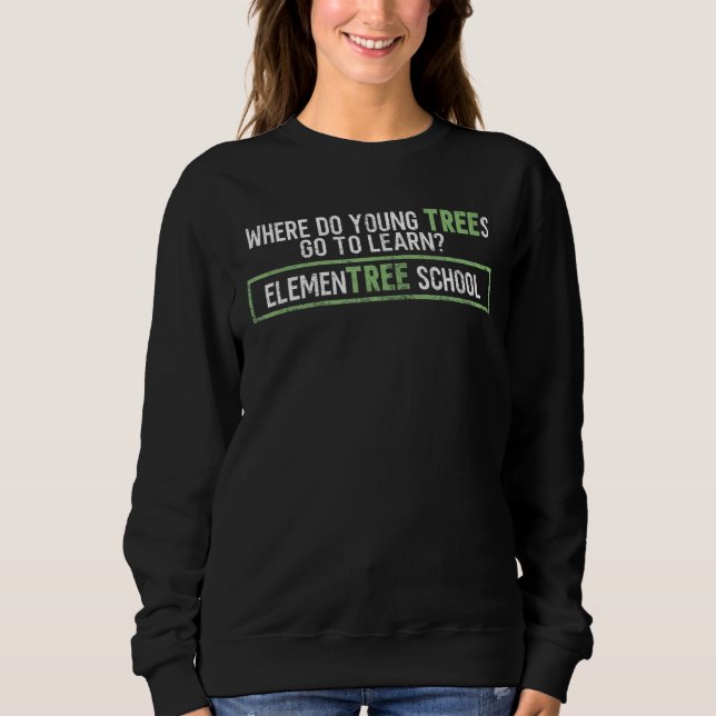Manar Young Träd Elementree School Joke Far D T Shirt (Framsida)