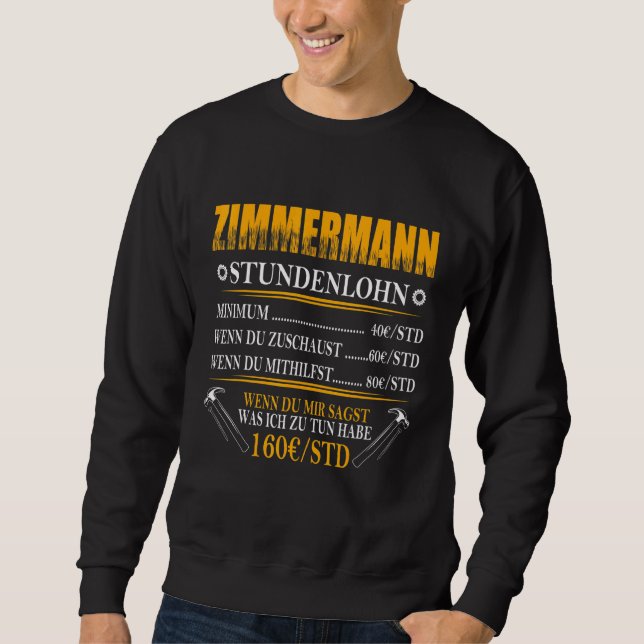 Manar Zimmermann Timly Wage Carpentry Craft Lång Ärmad Tröja (Framsida)