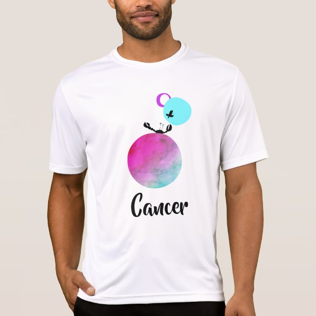 *~* Manar Zodiac Whimsical White Cancer Zodiac Fun T Shirt (Framsida)