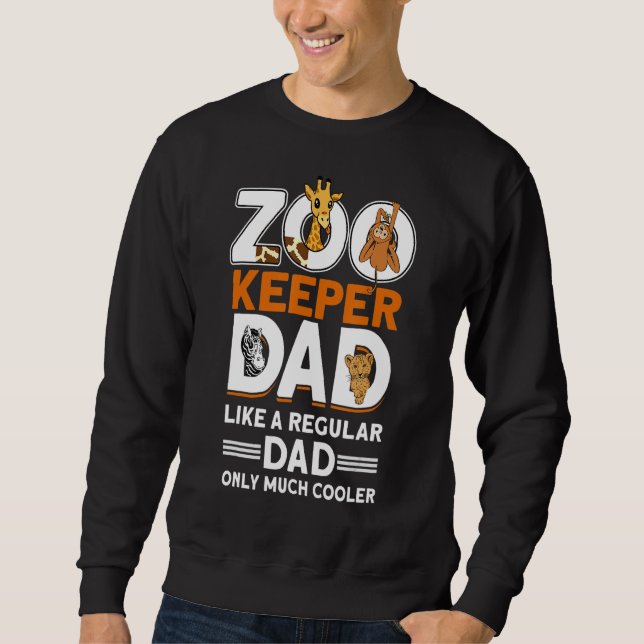 Manar Zookeeper Pappa Zoo Animal Zookeeper 1 Lång Ärmad Tröja (Framsida)