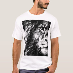 Manarna Modern Elegant i den lejona Ansikte-popfor T Shirt