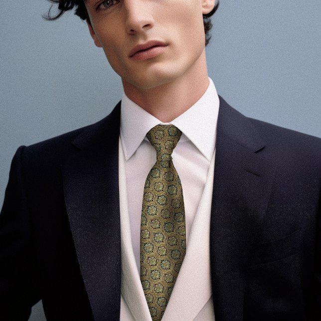 Manarna Silke i den italienska Vintagen Primrose   Slips (Skapare uppladdad)