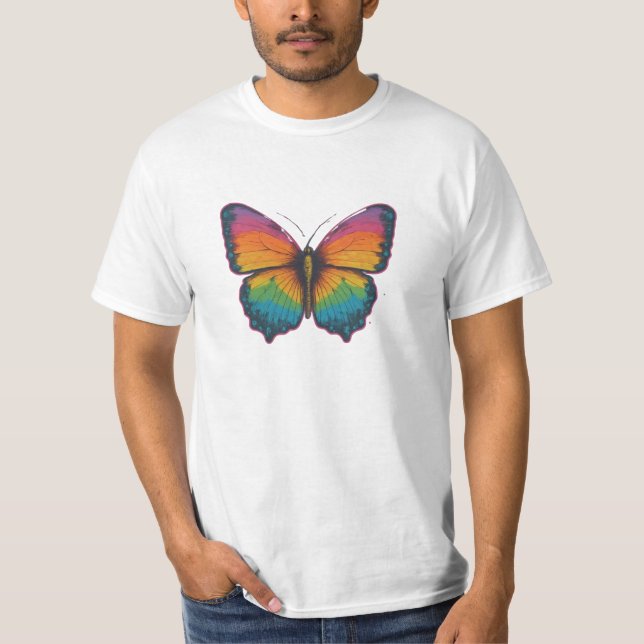 Manarnas attraktiva fjäril T-shirt (Framsida)