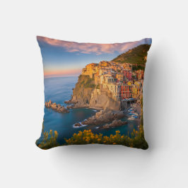 Manarola Cinque Terre Italien Med Sea Kusten Kudde