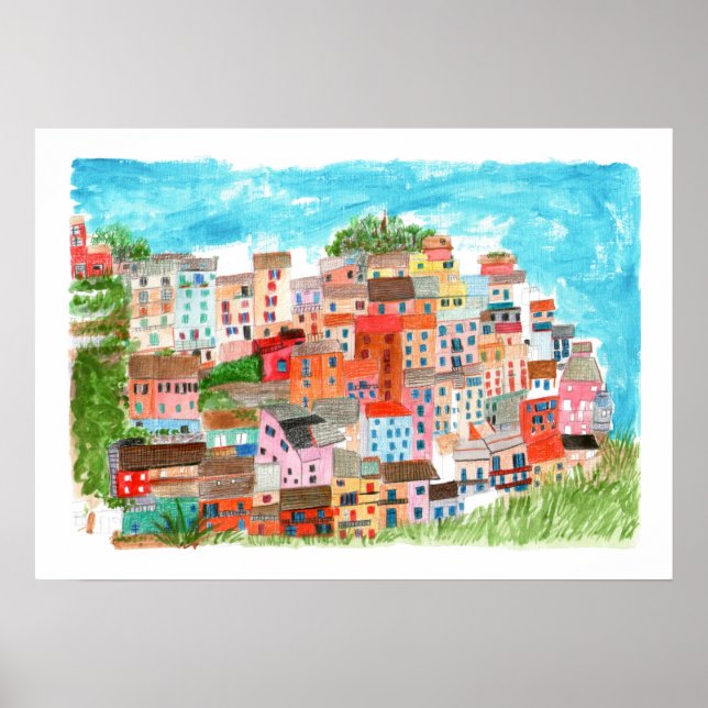 Manarola, Cinque Terre, Italien Poster (Framsidan)