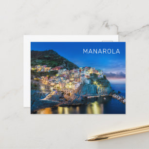 Manarola Cinque Terre La Spezia Italien Panorama Helg Vykort