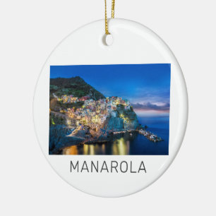 Manarola Cinque Terre La Spezia Italien Panorama Julgransprydnad Keramik