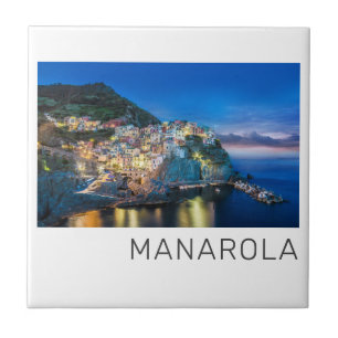 Manarola Cinque Terre La Spezia Italien Panorama Kakelplatta