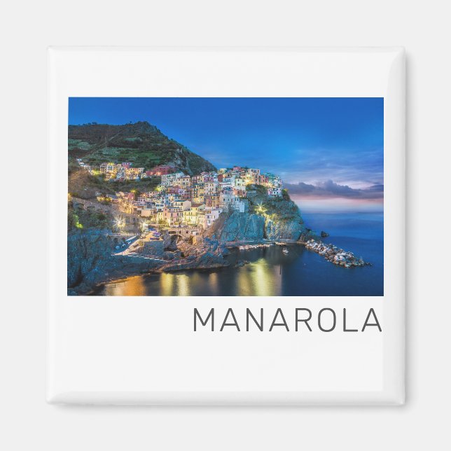 Manarola Cinque Terre La Spezia Italien Panorama Magnet (Framsidan)