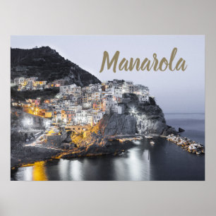 Manarola Cinque Terre Liguria Italien Finkonst pre Poster
