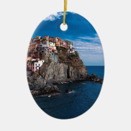 Manarola cinqueterre. Italien Julgransprydnad Keramik
