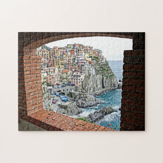 Manarola, Italien - Fönstervy - 11 x 14 - 252 bild Pussel (Horisontell)