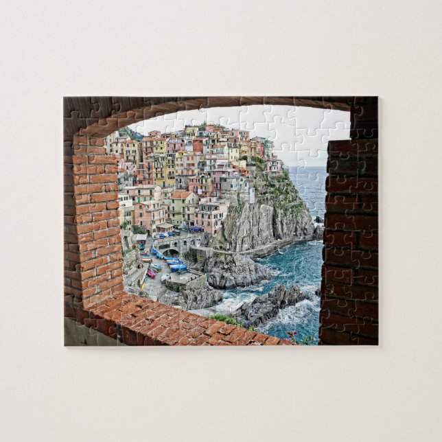 Manarola, Italien - Fönstervy - 8 x 10 - 110 pcs. Pussel (Horisontell)