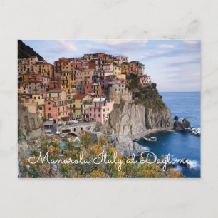 Manarola italien på daghorisontvykort vykort